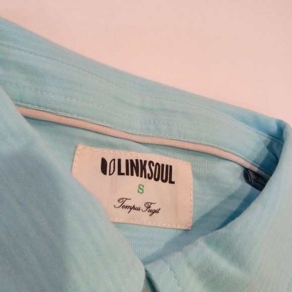 Linksoul Edwards Stripe Polo Dry-Tek Aqua Color Men's Size Small (LS1119) New! - Picture 8 of 12